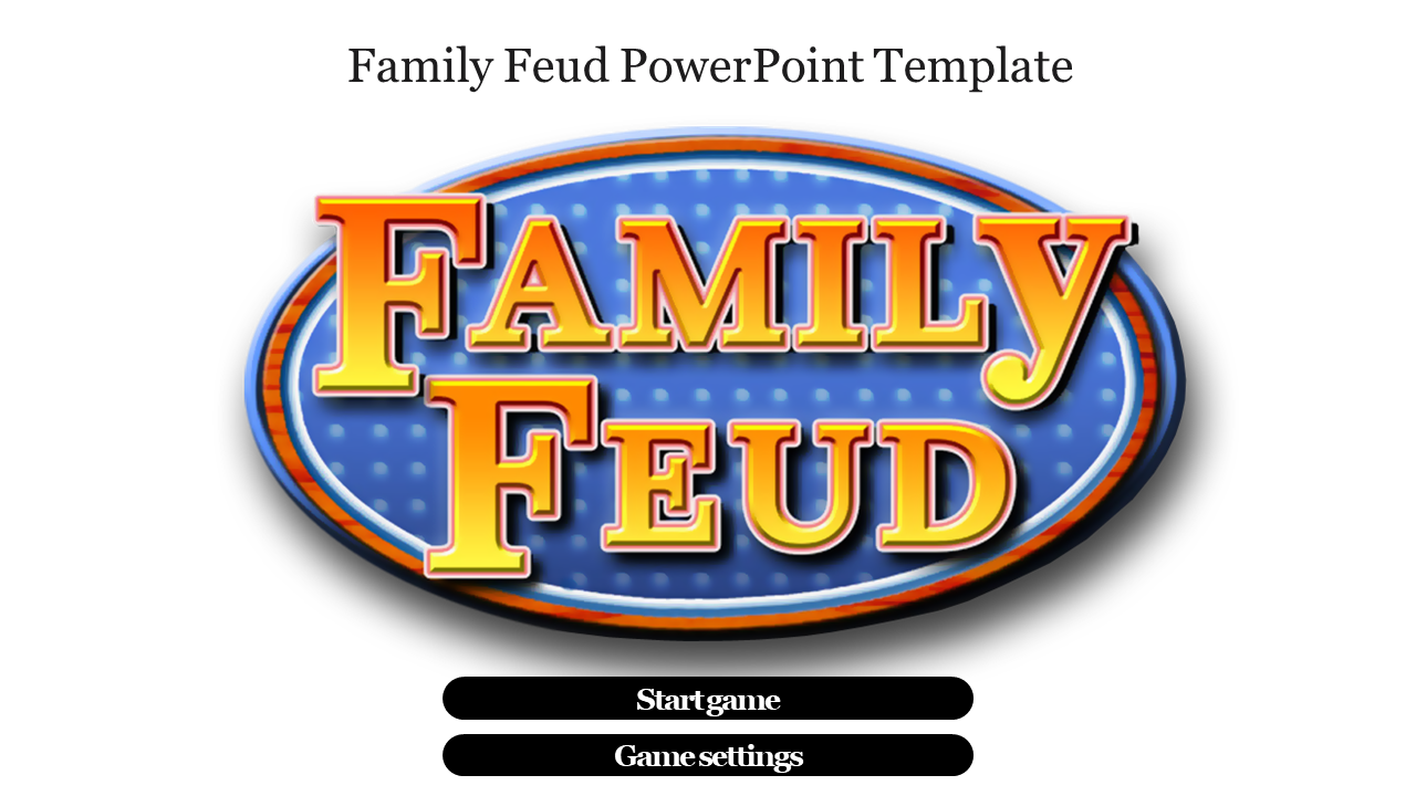 Buy Now Family Feud PowerPoint Template Slide presentation